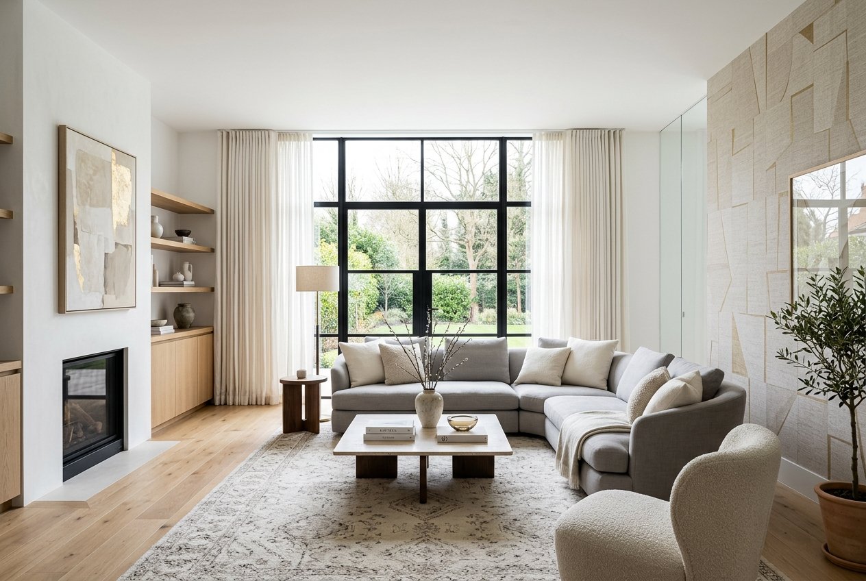 Luxurious Modern Living Room with Premium Interior Finishing